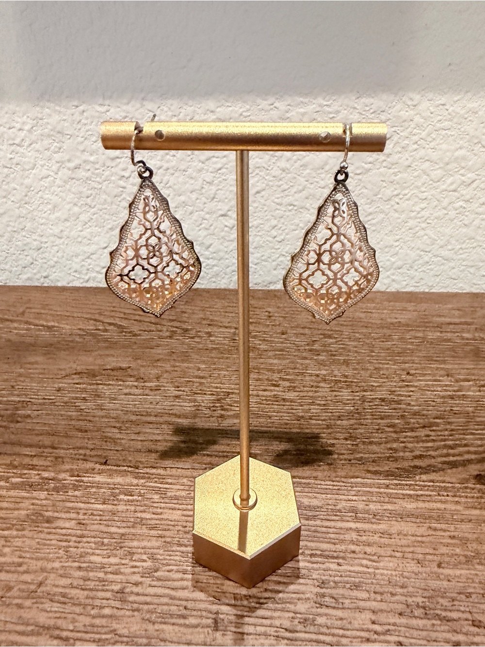 Kendra Scott Addie Rose Gold Filigree Teardrop Dangle Earrings - Gold